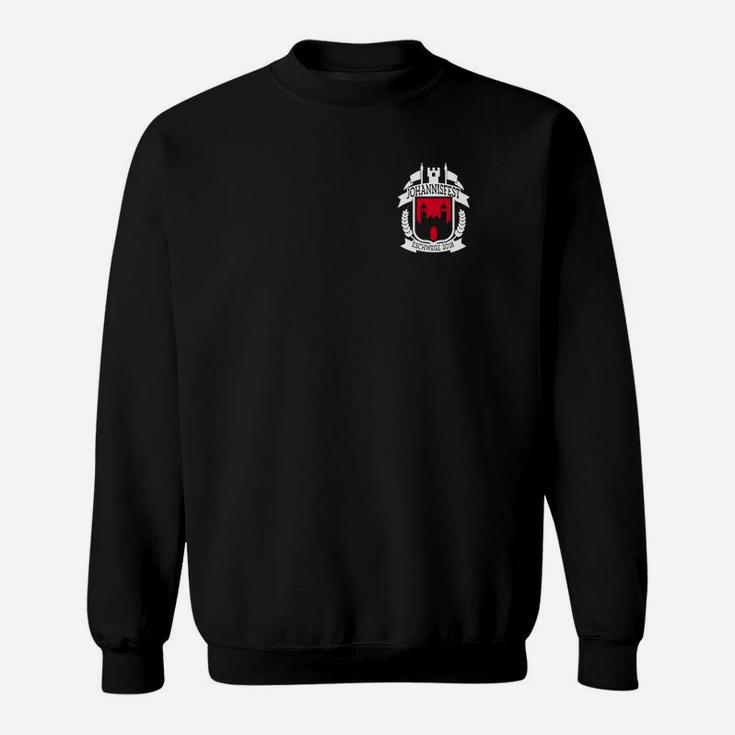 Schwarzes Wappen Print Sweatshirt für Herren, Stilvolles Design