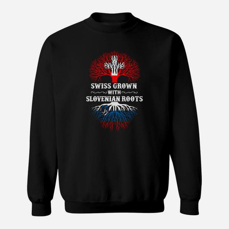 Schweizerisch-Slowenische Wurzeln Sweatshirt, Thema: Binational