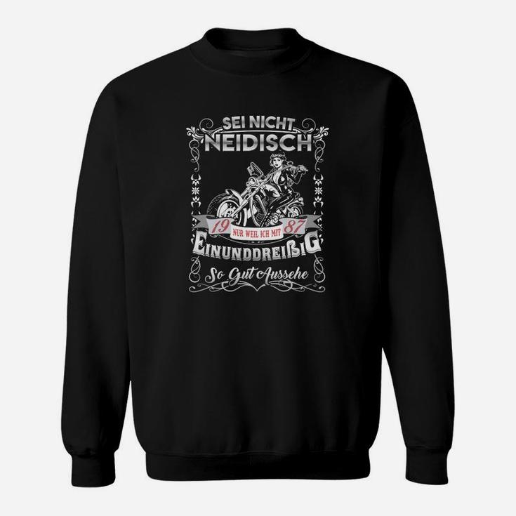 Sei nicht neidisch - EINUNDREISSIG Biker-Sweatshirt, Vintage Schwarz