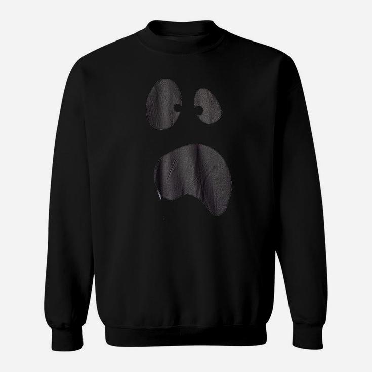 Silly Ghost Face Spooky Halloween Ghoul Face Easy Costume Sweat Shirt