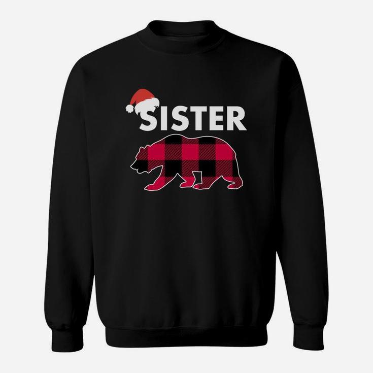 Sister Christmas Bear Plaid Matching Family Christmas Pajama Sweat Shirt