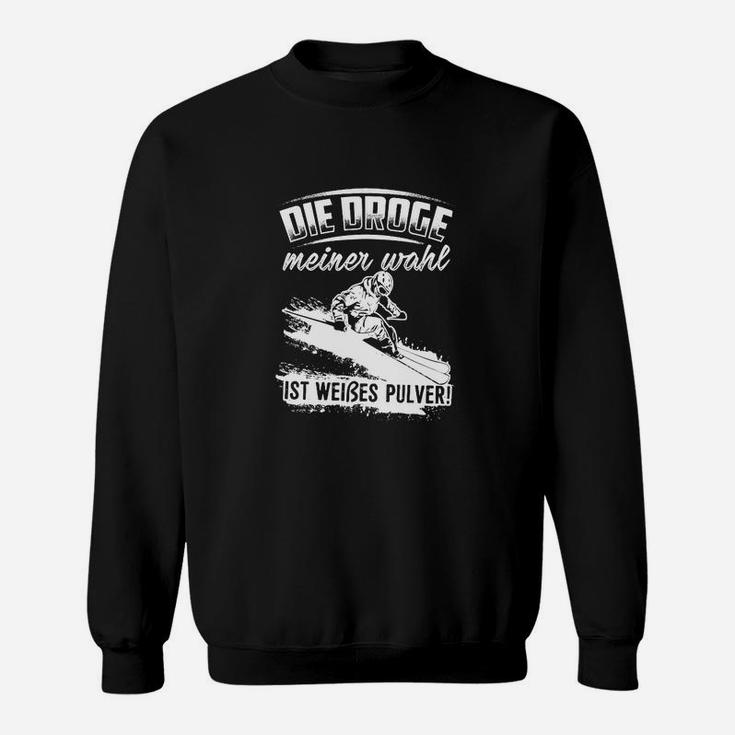 Ski-Themen Sweatshirt Weiße Pulversucht, Lustiges Wintersport Tee