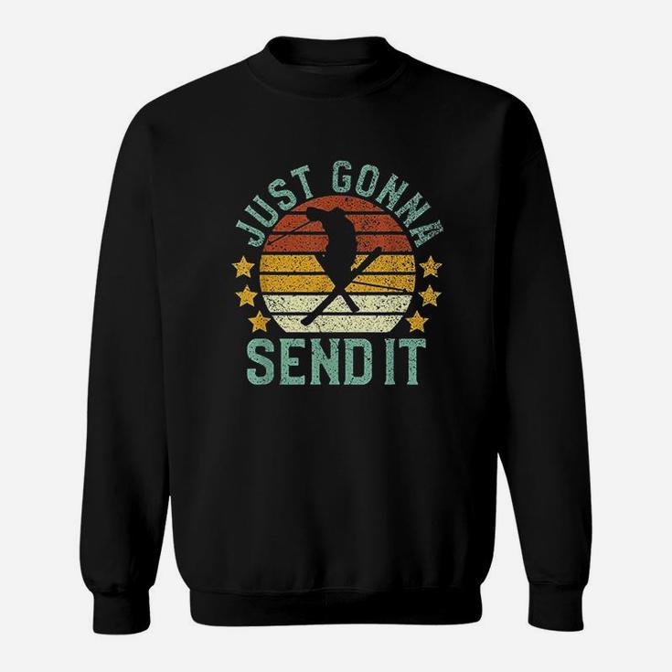 Skiing Just Gonna Send It Funny Vintage Ski Gift For Skier Sweat Shirt