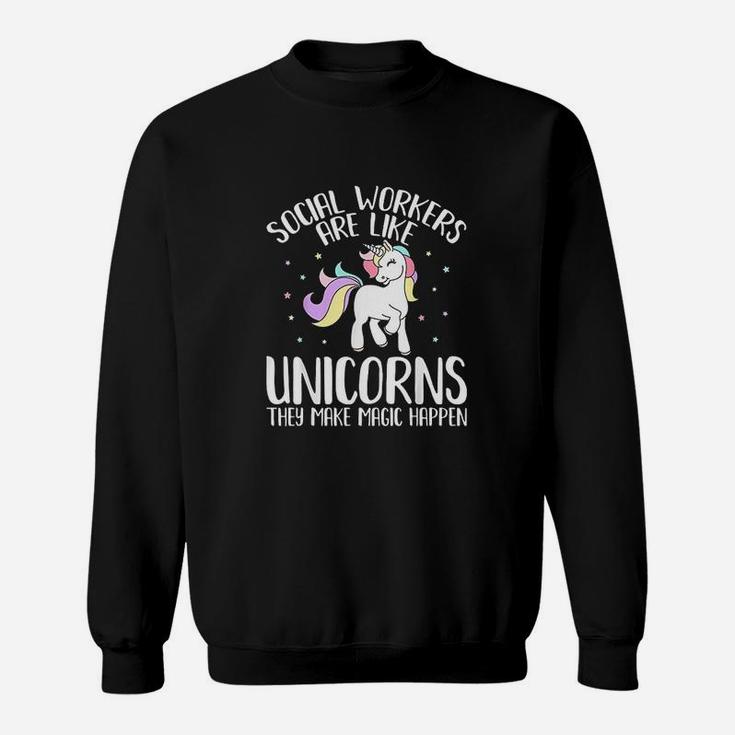 Social Workers Make Magic Happens Unicorn Social Work Sweatshirt