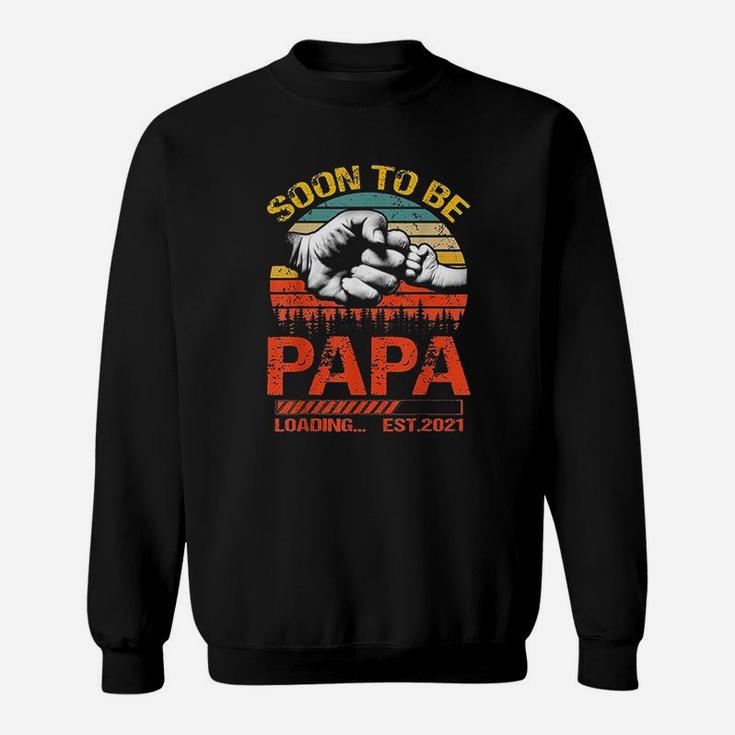 Soon To Be Papa Est 2021 New Papa Vintage Sweat Shirt