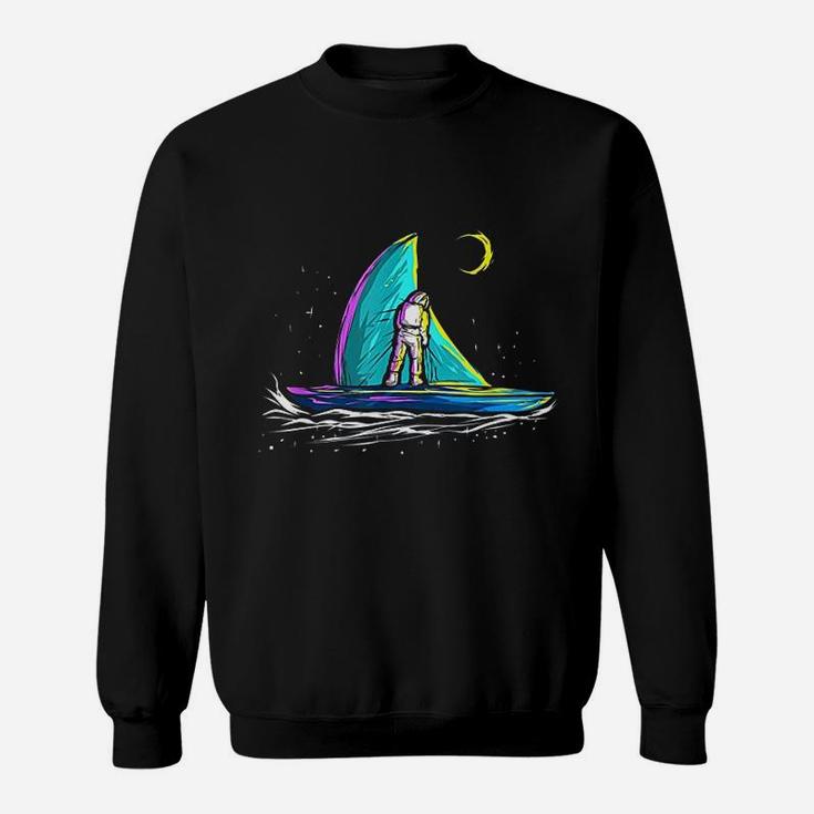 Space Astronaut Sail Boat Gift For Skipper Sailing Captain Sweat Shirt