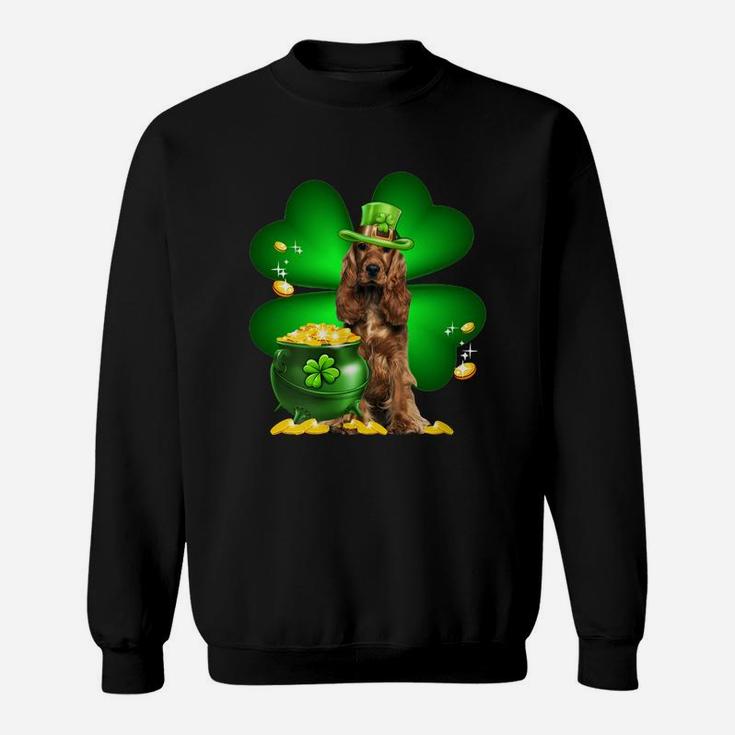 Spaniel Shamrock St Patricks Day Irish Great Dog Lovers Sweat Shirt