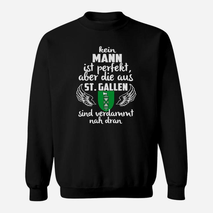 St. Gallen Spruch Sweatshirt, Themen Tee in Schwarz