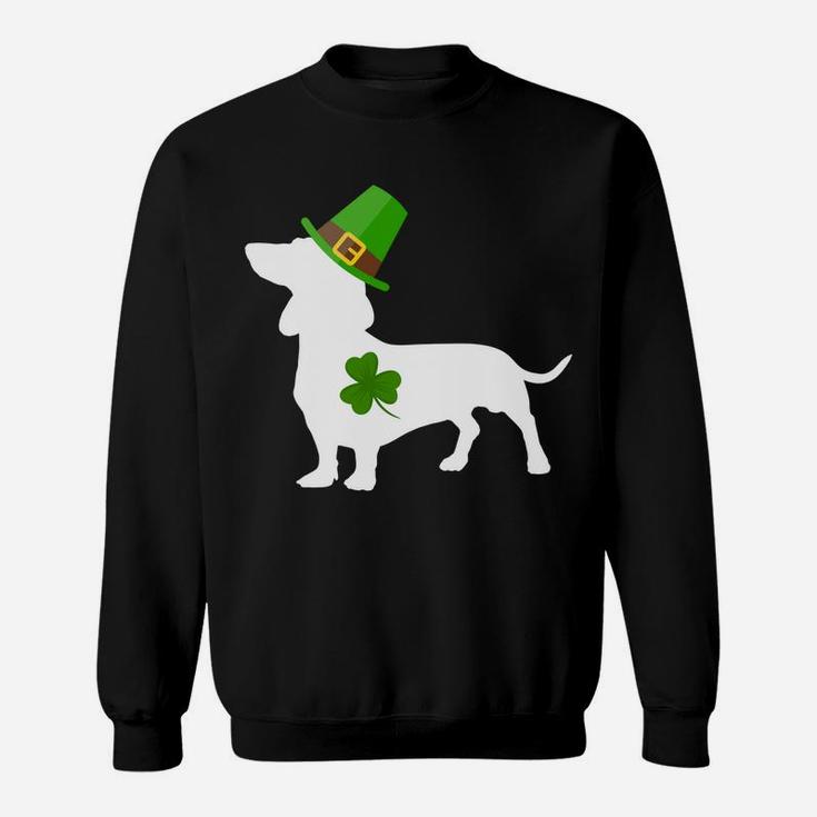 St Patrick Funny Leprechaun Dachshund Dog Shamrock Sweat Shirt