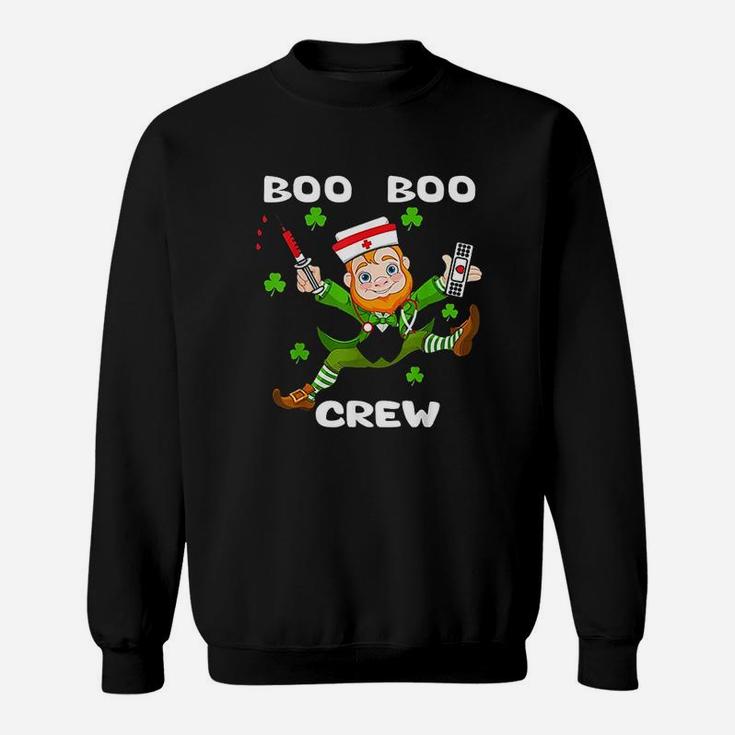 St Patricks Day Boo Boo Crew Nurse Leprechaun Funny Nurse Sweat Shirt