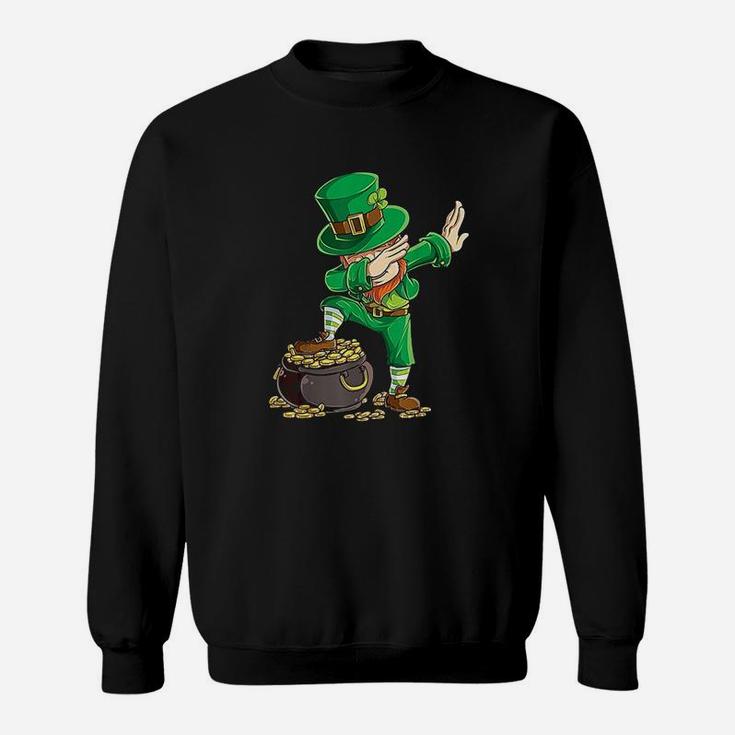 St Patricks Day Dabbing Leprechaun Boys Kids Men Gifts Dab Sweat Shirt