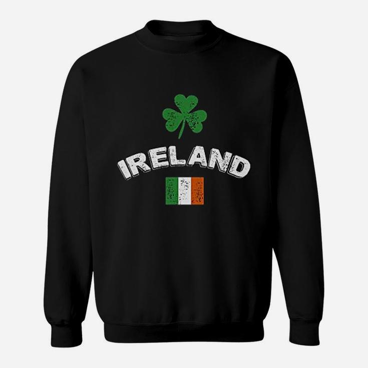 St Patricks Day Lucky Ireland Flag Lucky Leaf Sweat Shirt