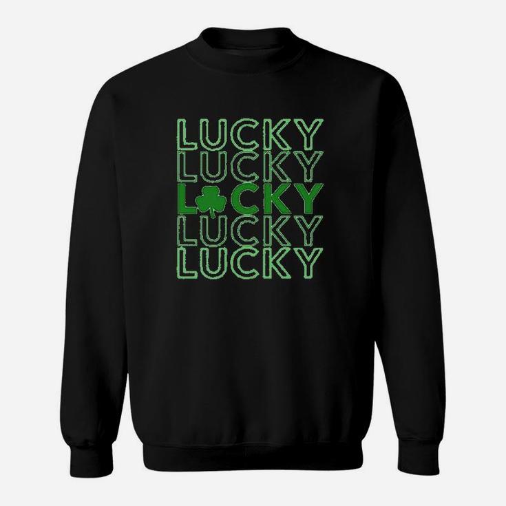 St Patricks Day Lucky Pattern Lucky Saying Sweat Shirt