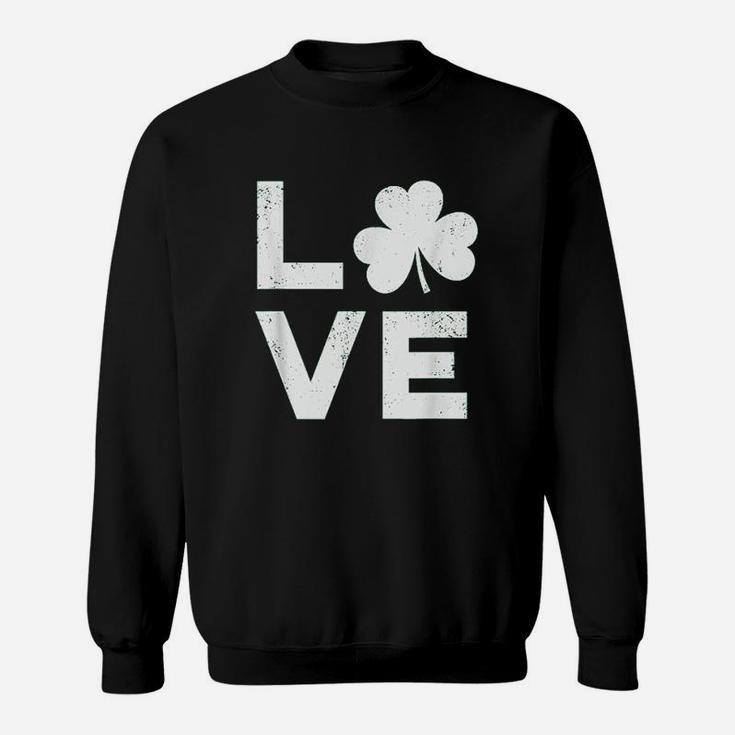 St Patricks Day Vintage Shamrock Love Irish Gift Sweat Shirt