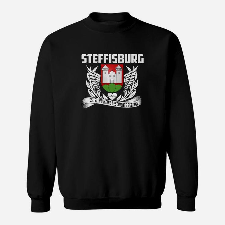 Steffisburg Wappen Adlerflügel Schwarzes Tee, Herrenmode Sweatshirt