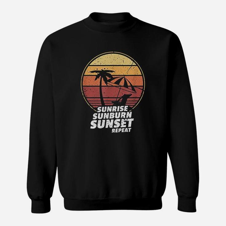 Sunrise Sunburn Sunset Repeat Vintage Vacation Beach Sweat Shirt