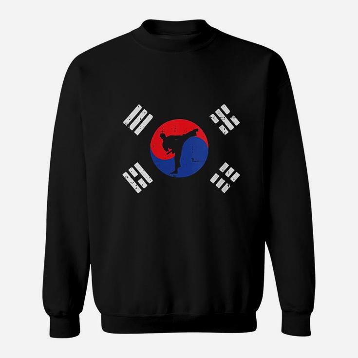 Taekwondo South Korea Flag Vintage Korean Martial Arts Gift Sweat Shirt