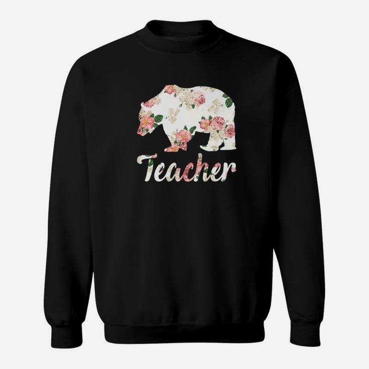 Teacher Bear Floral Family Christmas Matching Gift Sweat Shirt