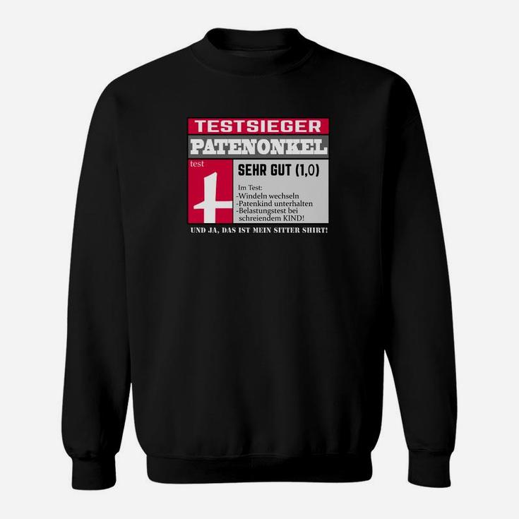 Testsieger Schwarzes Sweatshirt mit Schweizer Flagge, Unikat Design