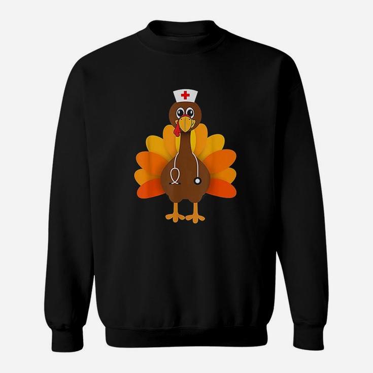 Thanksgiving Turkey Nurse Holiday Nursing Sweat Shirt