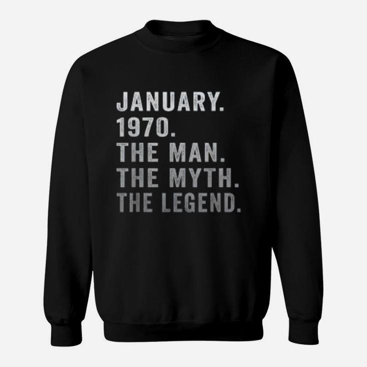 The Man Myth Legend January Vintage 1970 Sweat Shirt