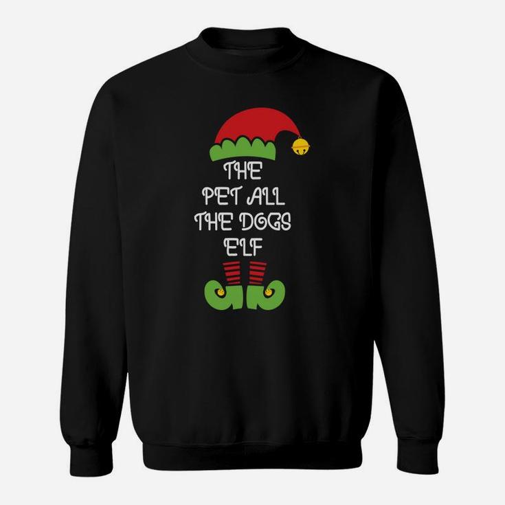The Pet All The Dogs Elf Matching Family Christmas Sweatshirt