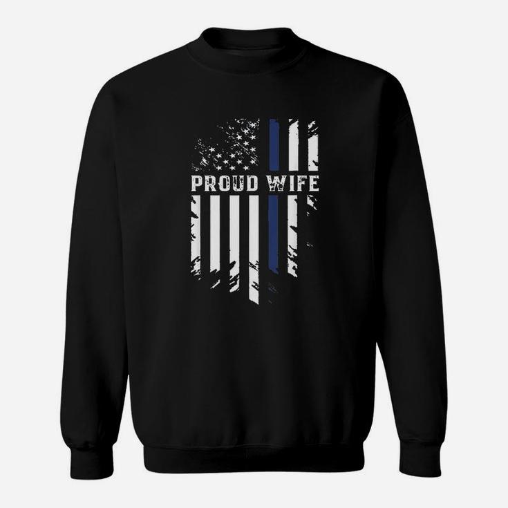 Thin Blue Line Proud Wife Police Family Sweat Shirt