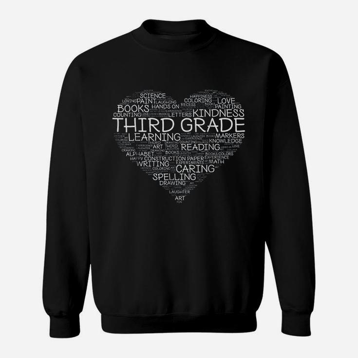 Third Grade Word Heart 3rd Grade Student Teacher Sweat Shirt
