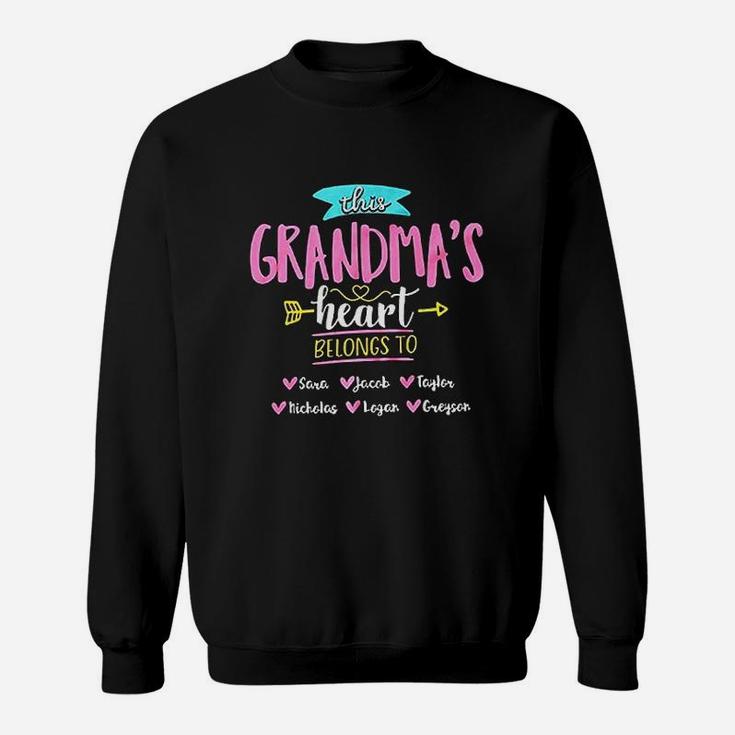 This Grandmas Heart Belongs To Personalized Mom Mama Gigi Sweat Shirt