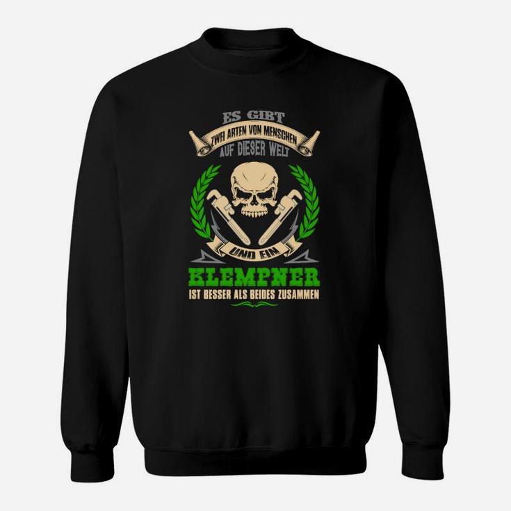 Totenkopf Sweatshirt für Elektriker, Schwarzes mit Deutschem Spruch