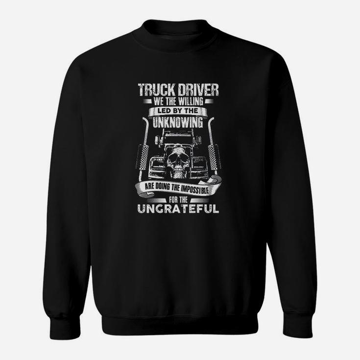 Truck Drivers Fun Truckers Trucking Skull Backside Sweat Shirt