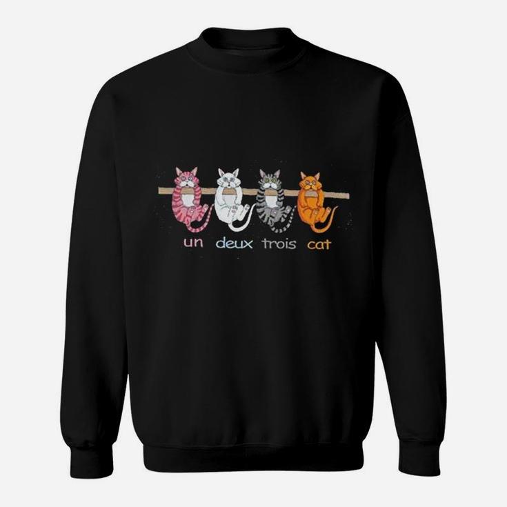 Un Deux Trois Cat Funny Sweat Shirt