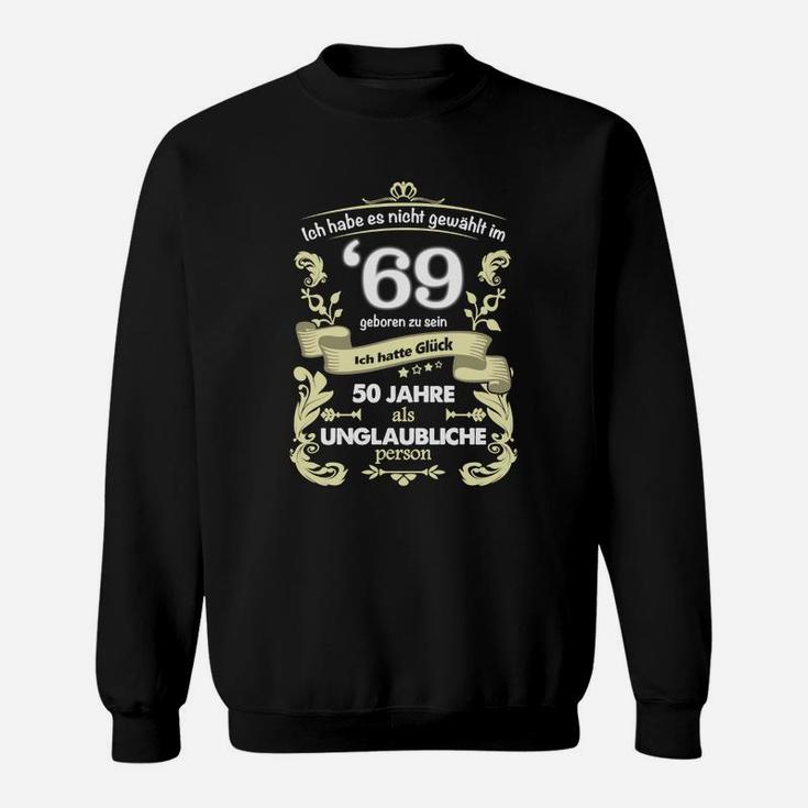 Unglaubliche 50 Jahre Geburtstags-Sweatshirt mit Glückszahlen-Design