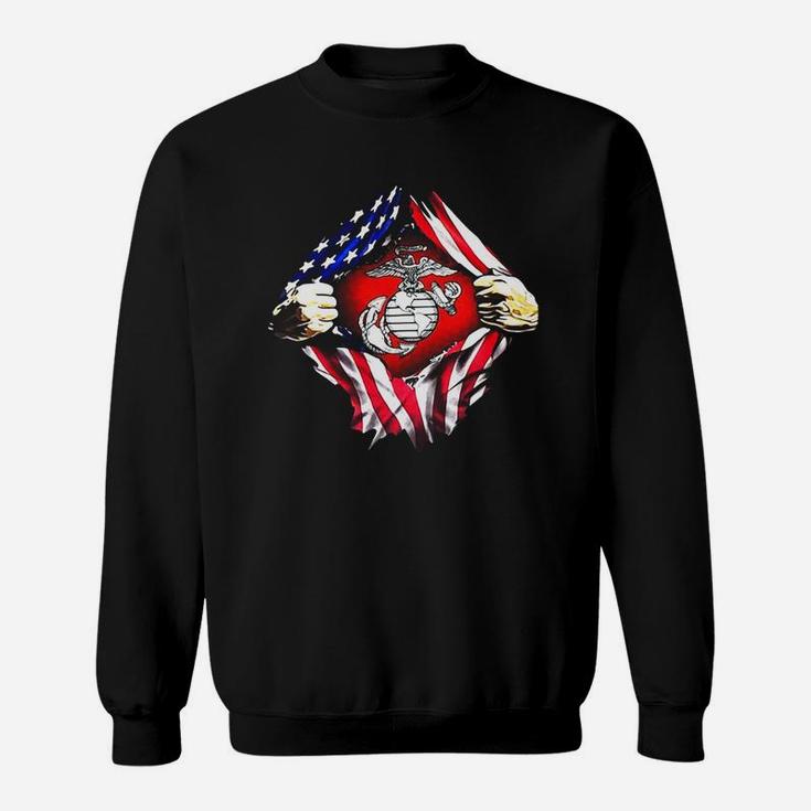 United States Marine Corps American Flag Sweat Shirt