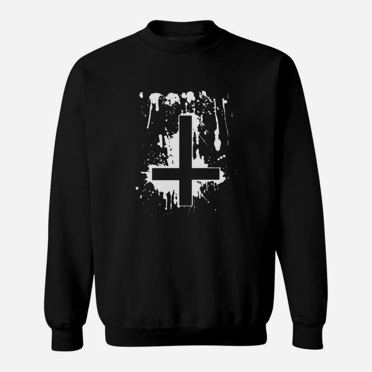 Upside Down Cross Long Sleeve T-Shirt | Seseable UK