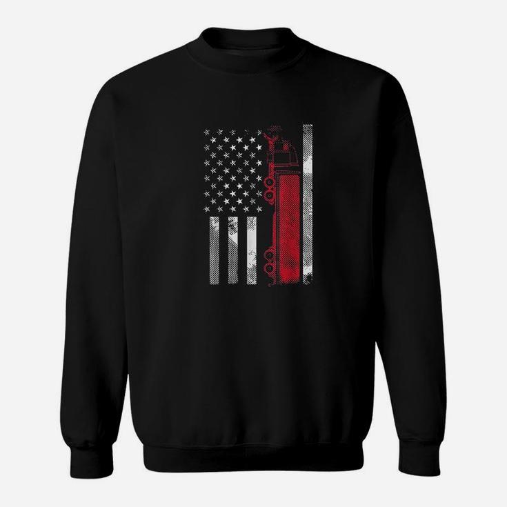 Us American Flag Semi Truck Driver 18 Wheeler Trucker Gift Sweat Shirt