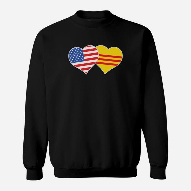 Vietnamese American Flag Usa South Vietnam Flag Heart Sweat Shirt