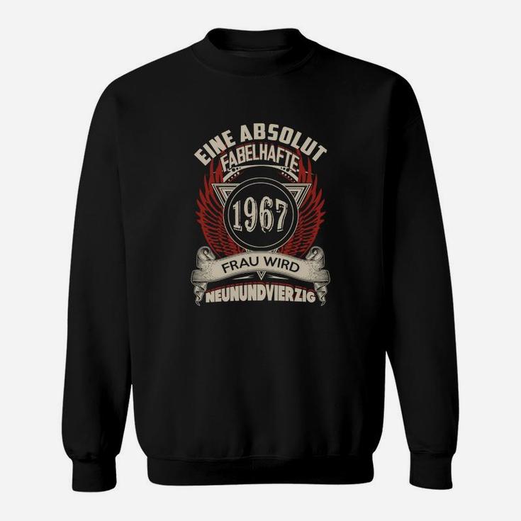 Vintage 1967 Geburtstags-Sweatshirt für Damen, Fabelhafte Frau wird 49