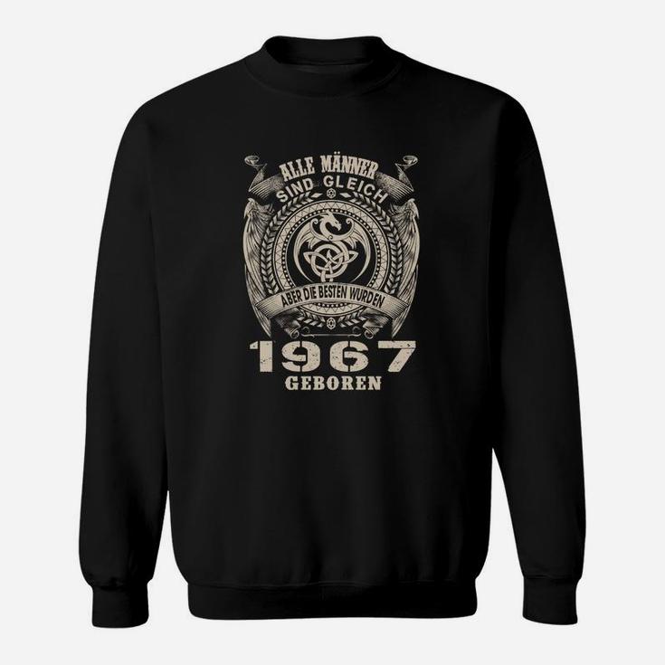 Vintage 1967 Motiv Sweatshirt für Herren, Schwarzes Retro Geburtstags-Sweatshirt