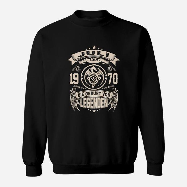 Vintage 1970 Juli Geburtstags Sweatshirt, Legenden Geburtsdatum Design