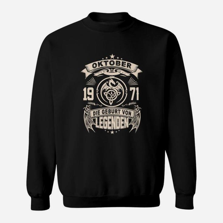 Vintage 1971 Geburtstags-Sweatshirt, Oktober Legenden Edition