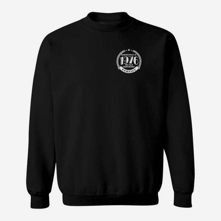 Vintage 1976 Geburtstagsjahr Logo Sweatshirt Unisex, Retro Design - Schwarz