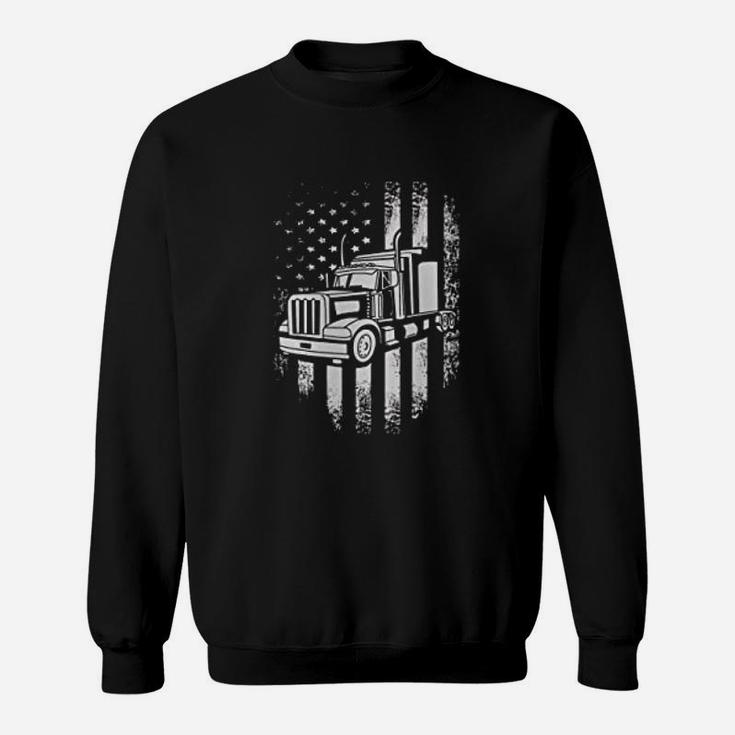 Vintage American Usa Flag Truck Trucker Sweat Shirt