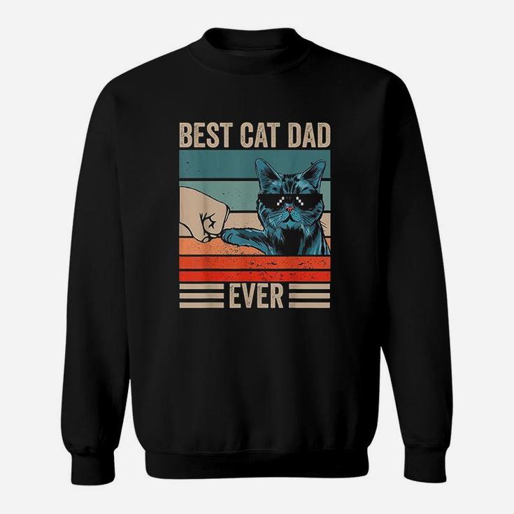 Vintage Best Cat Dad Ever Bump Fist Fathers Day Gifts Sweat Shirt