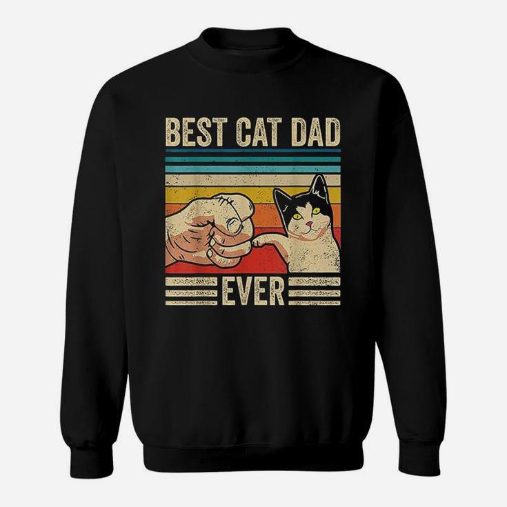 Vintage Best Cat Dad Ever Bump Fit Fathers Day Gifts Sweat Shirt