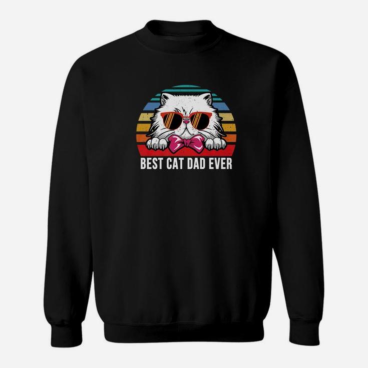 Vintage Best Cat Dad Ever Retro Funny Cat Daddy Father Gift Premium Sweat Shirt