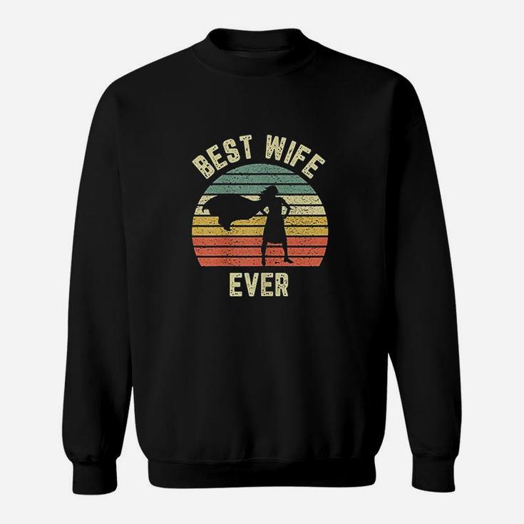 Vintage Best Wife Ever Holiday Gift Superhero Fun Graphic Sweat Shirt