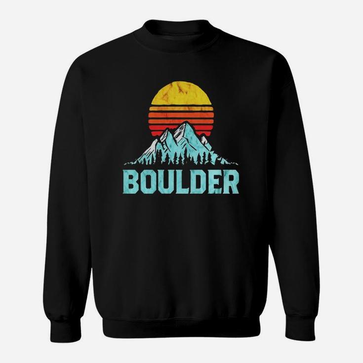 Vintage Boulder, Colorado Retro Distressed Mountains Tee Sweat Shirt