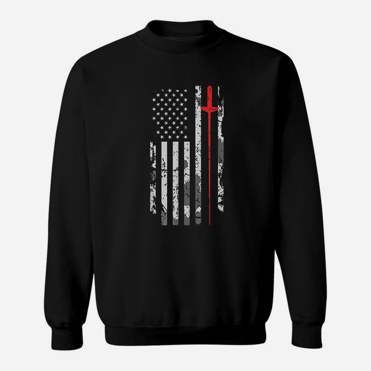 Vintage Fencing American Flag Sweat Shirt