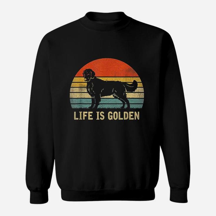 Vintage Golden Retriever Dog Life Is Golden Sweat Shirt